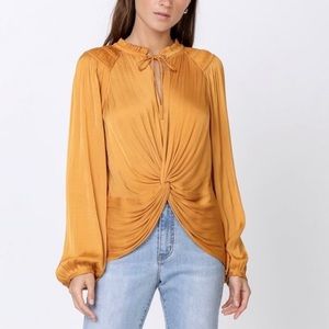 Mustard Yellow Silk Top Current Air
